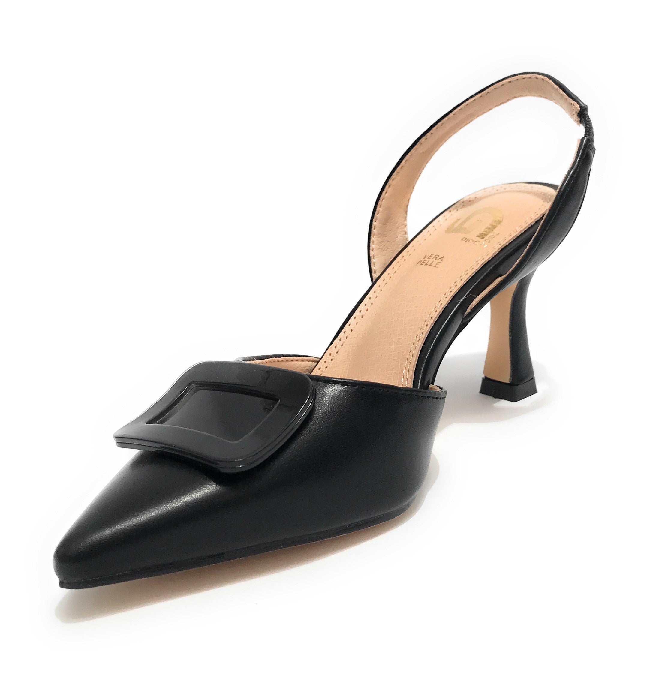 Scarpe donna Gold&gold decollete tallone aperto tc 80 nero GP23-201 DS23GG01