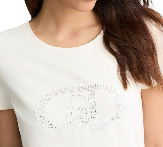 T-shirt donna Liu Jo white milk ES25LJ82 TA5173 JS003 M9294