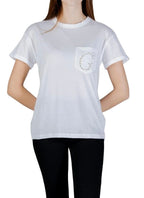 T-shirt donna Guess pocket logo strass bianco ES26GU41 W6GI17K3037