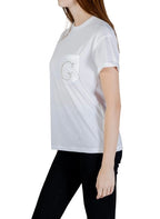 T-shirt donna Guess pocket logo strass bianco ES26GU41 W6GI17K3037