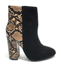 Scarpe donna ankle boot Gold&gold tc 95 in ecopelle scamosciato nero/ stampa pitone D20GG18