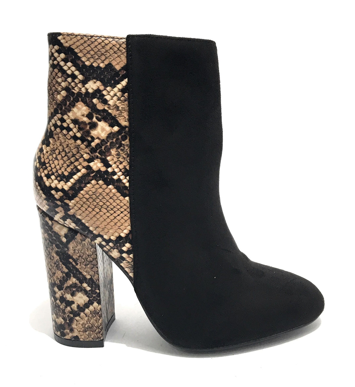 Scarpe donna ankle boot Gold&gold tc 95 in ecopelle scamosciato nero/ stampa pitone D20GG18