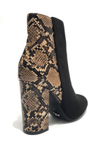 Scarpe donna ankle boot Gold&gold tc 95 in ecopelle scamosciato nero/ stampa pitone D20GG18