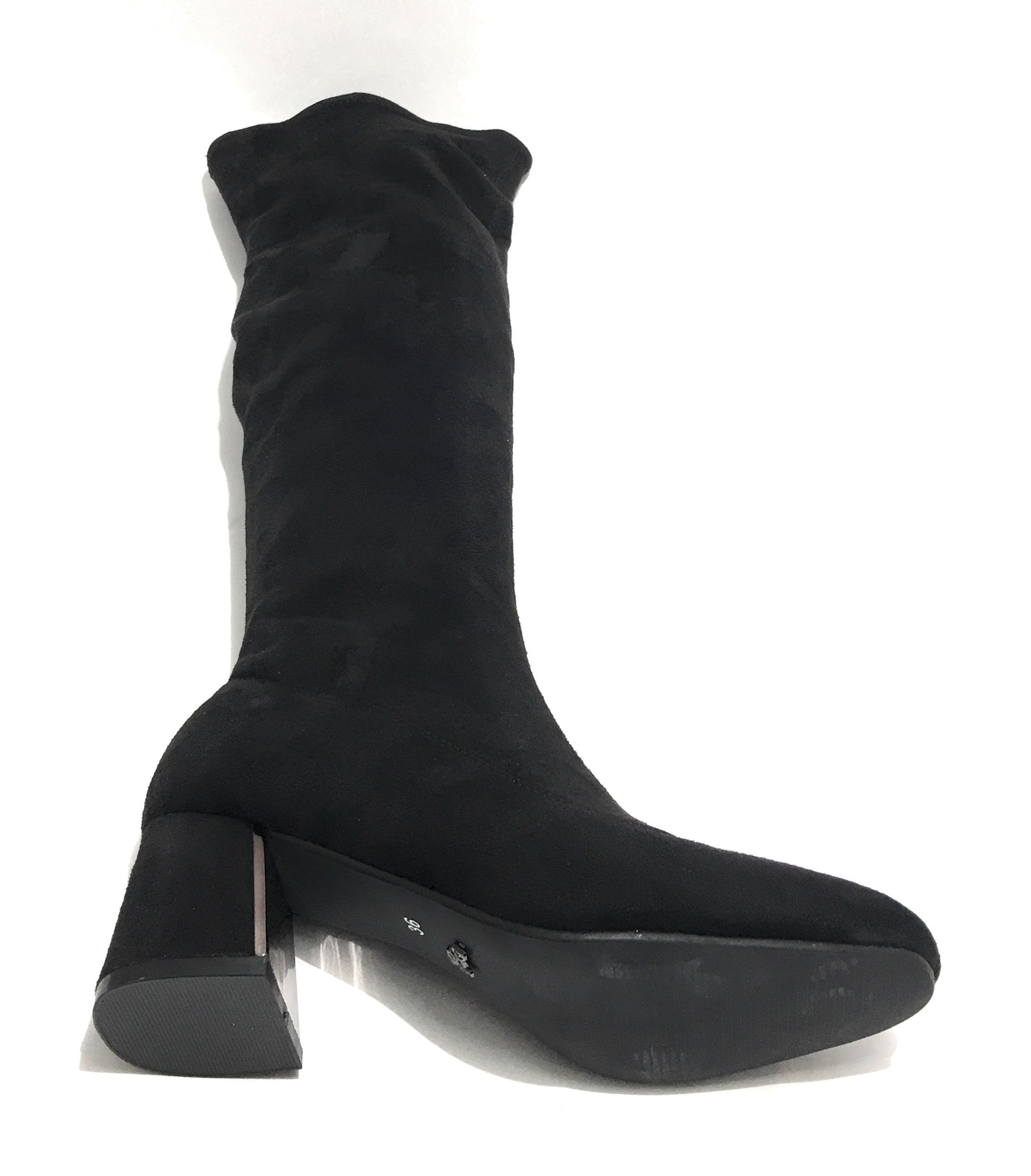 Scarpe donna stivale Gold&gold tc 55 in ecopelle scamosciato stretch colore nero - D20GG40