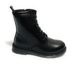 Scarpe donna Gold&gold anfibio in ecopelle nero con fondo carrarmato D21GG22