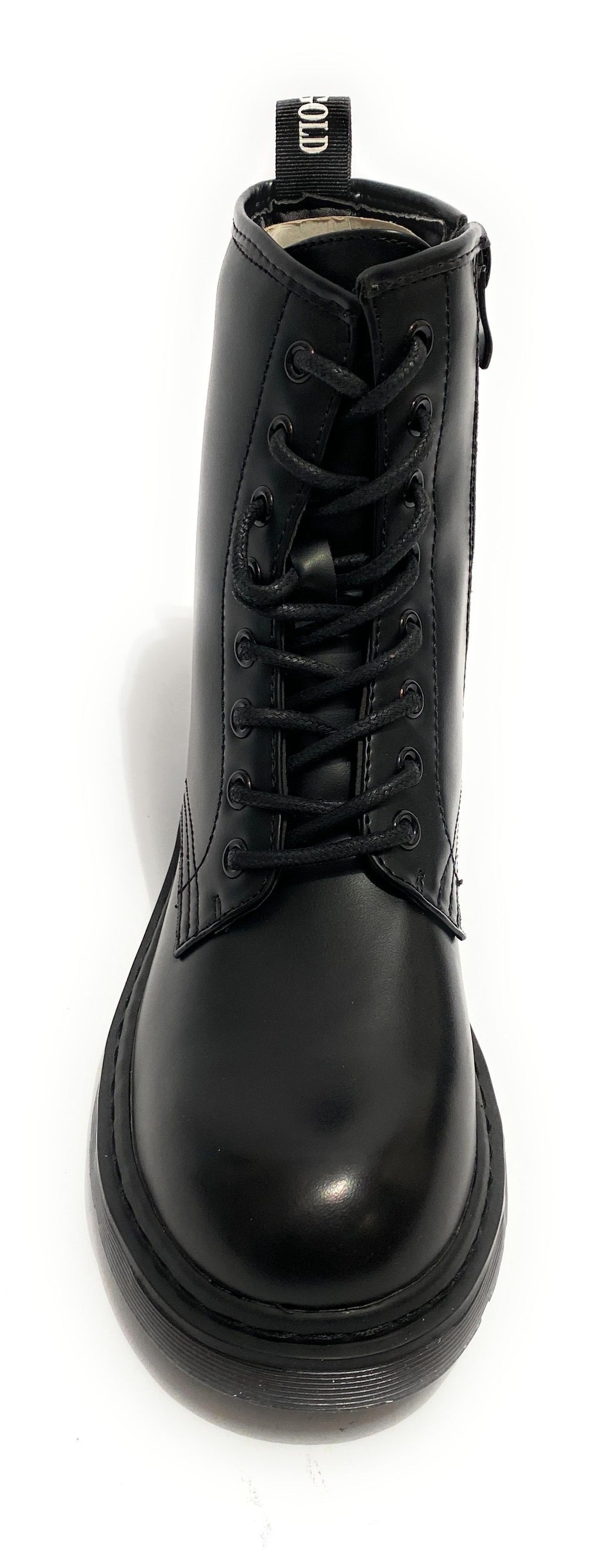 Scarpe donna Gold&gold anfibio in ecopelle nero con fondo carrarmato D21GG22