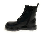 Scarpe donna Gold&gold anfibio in ecopelle nero con fondo carrarmato D21GG22