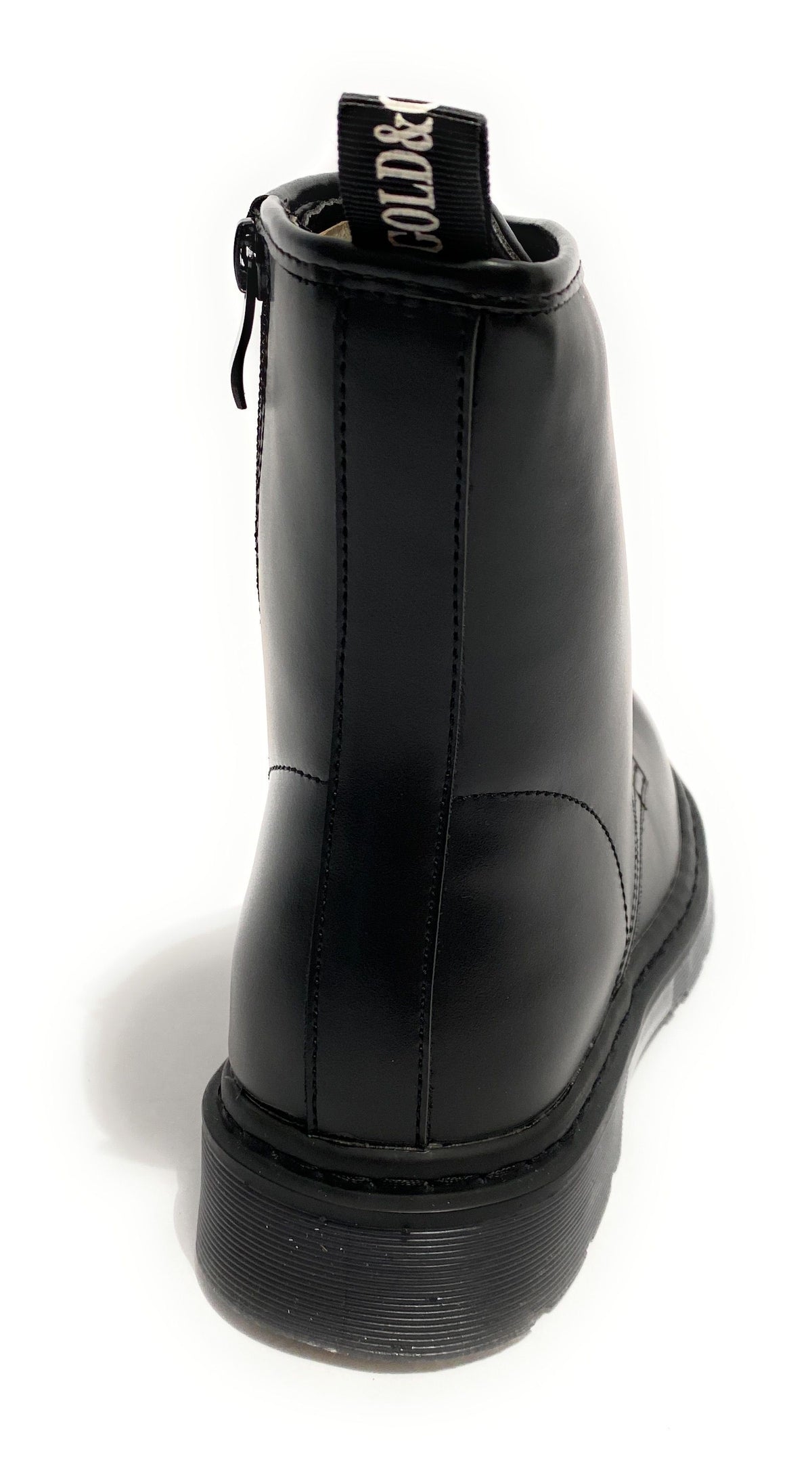 Scarpe donna Gold&gold anfibio in ecopelle nero con fondo carrarmato D21GG22