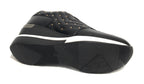 Scarpe donna sneaker running con zeppa Gold&gold in ecopelle nero D20GG27