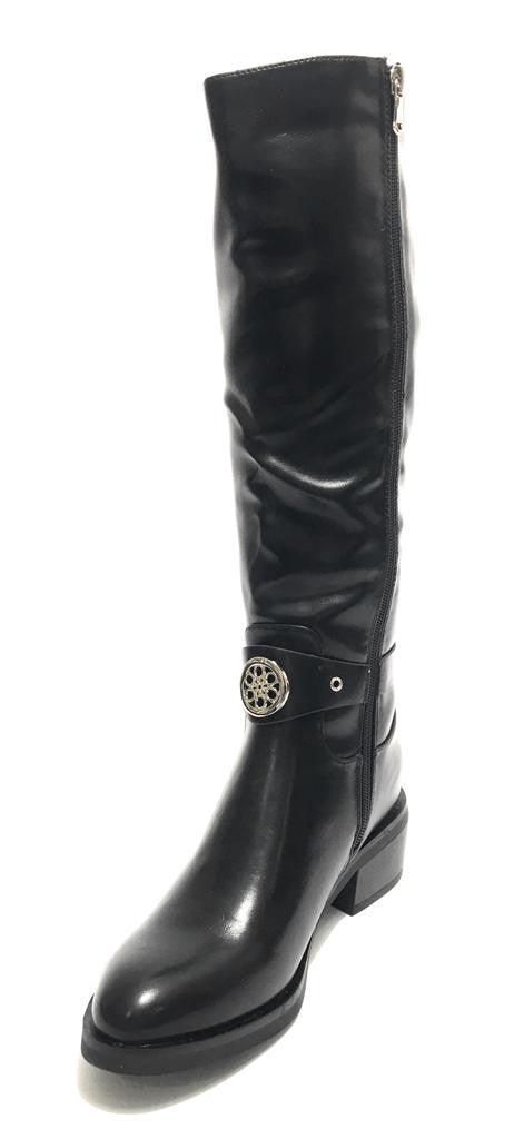 Scarpe donna stivale Cavallerizzo Gold&gold in ecopelle  nero D20GG49