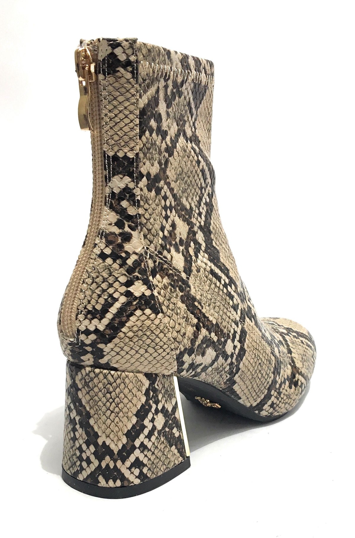 Scarpe donna ankle boot Gold&gold tc 60 in ecopelle stampa pitone beige roccia D20GG17