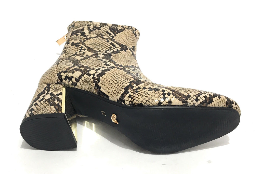 Scarpe donna ankle boot Gold&gold tc 60 in ecopelle stampa pitone beige roccia D20GG17