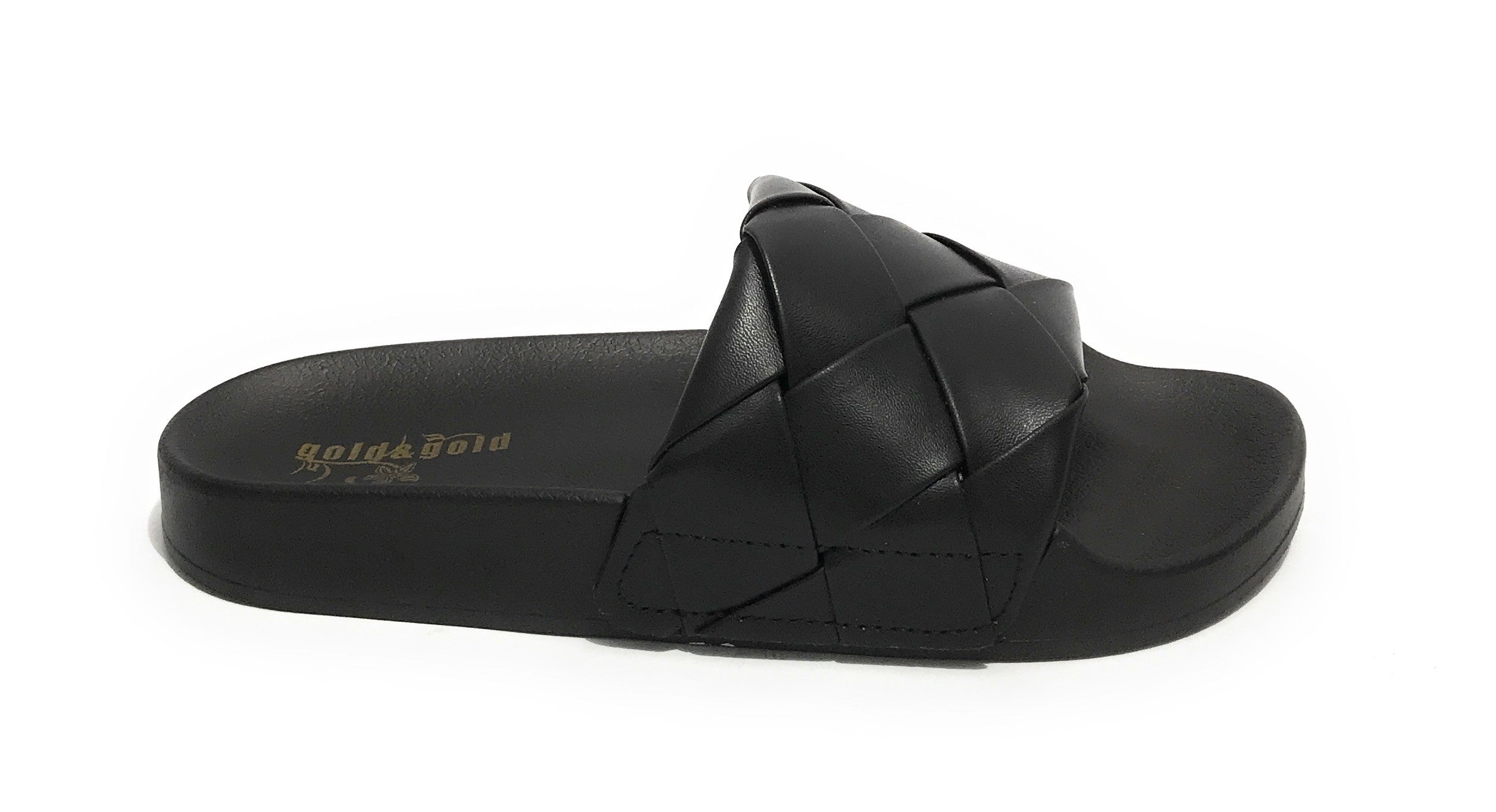 Scarpe donna Gold&gold slipper in ecopelle nero DS21GG63