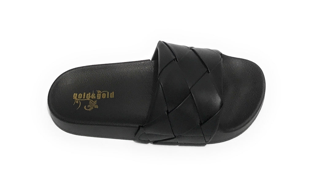 Scarpe donna Gold&gold slipper in ecopelle nero DS21GG63