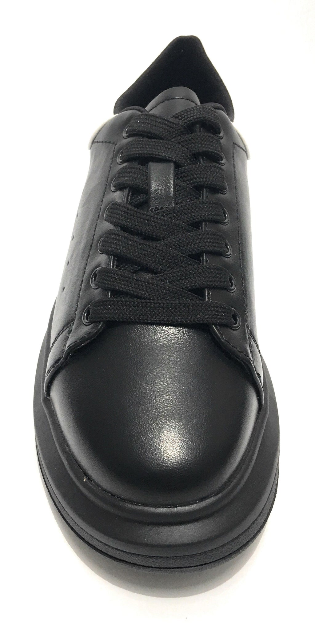 Scarpe donna sneaker con zeppa Gold&gold ecopelle nero/ bianco D20GG47