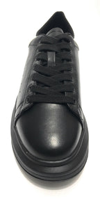 Scarpe donna sneaker con zeppa Gold&gold ecopelle nero/ bianco D20GG47