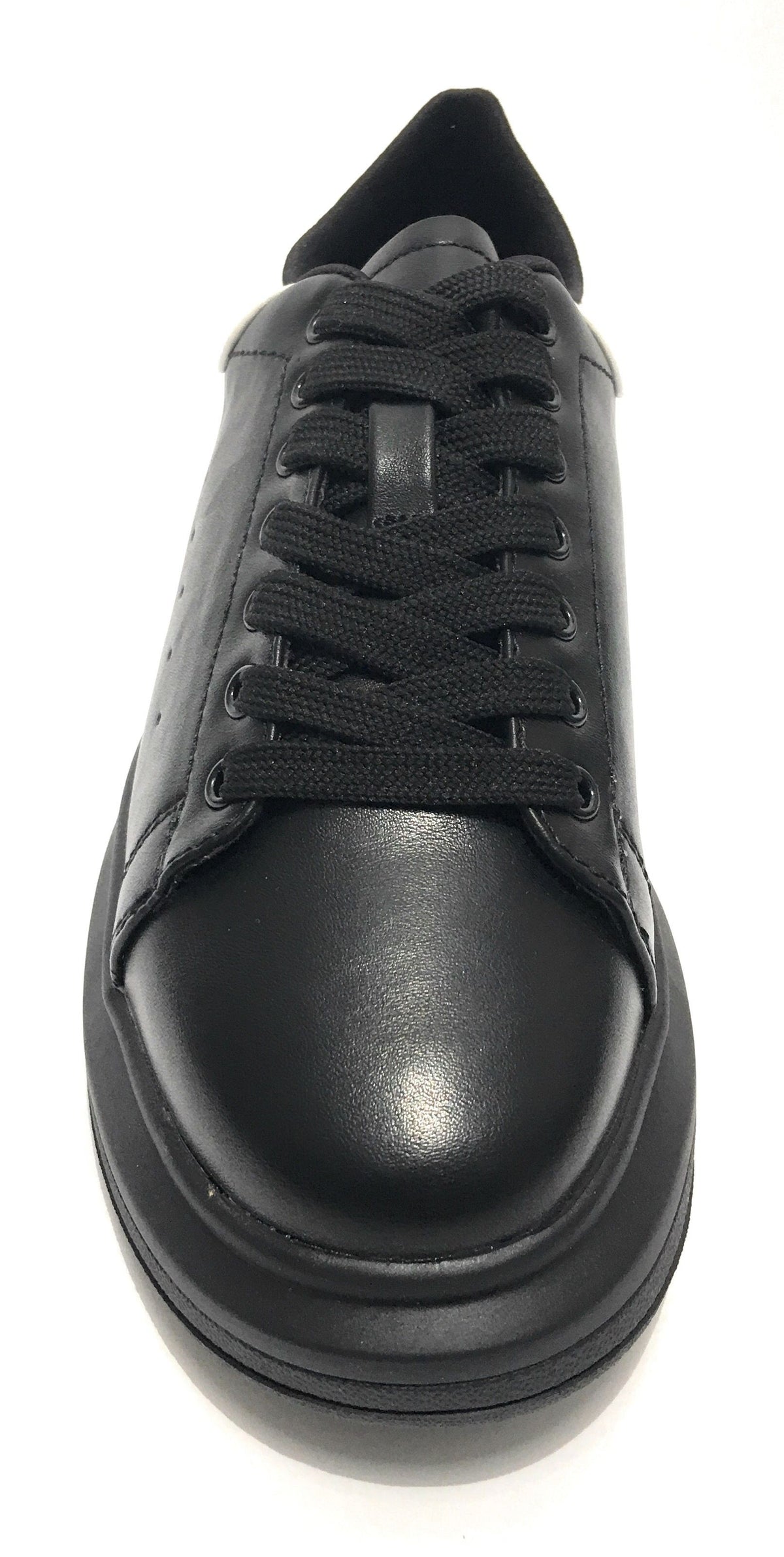 Scarpe donna sneaker con zeppa Gold&gold ecopelle nero/ bianco D20GG47