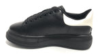 Scarpe donna sneaker con zeppa Gold&gold ecopelle nero/ bianco D20GG47