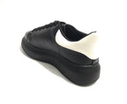 Scarpe donna sneaker con zeppa Gold&gold ecopelle nero/ bianco D20GG47
