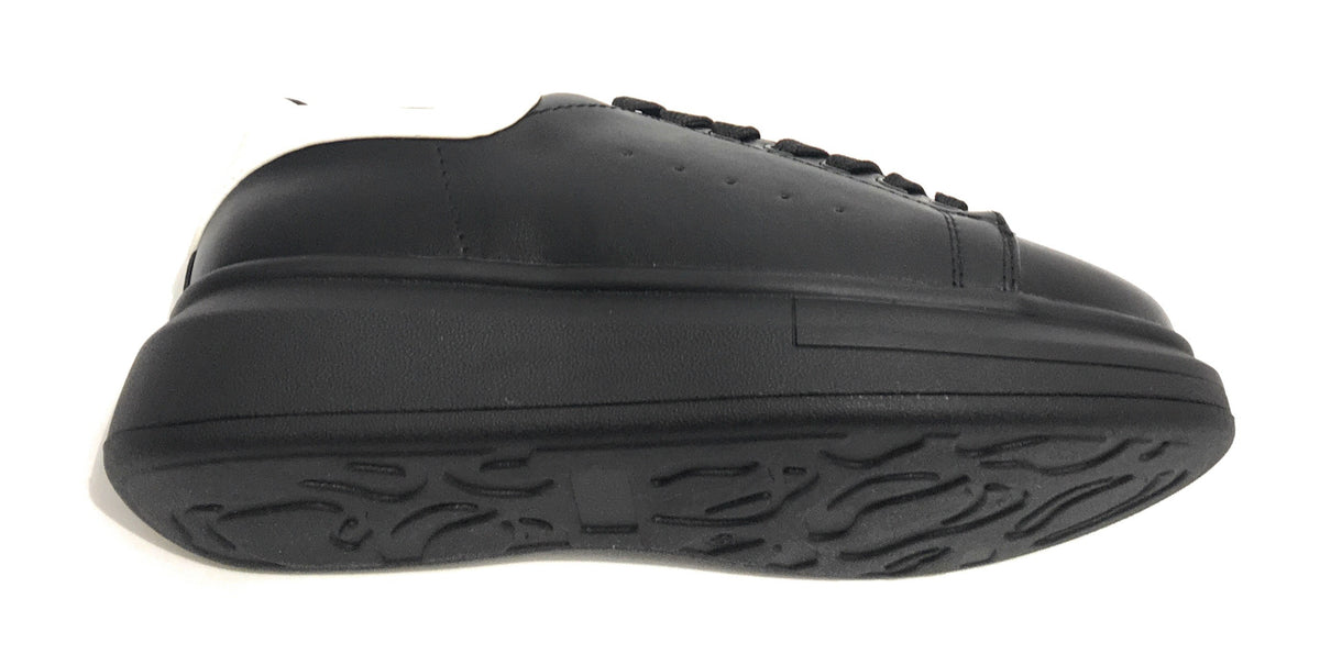Scarpe donna sneaker con zeppa Gold&gold ecopelle nero/ bianco D20GG47