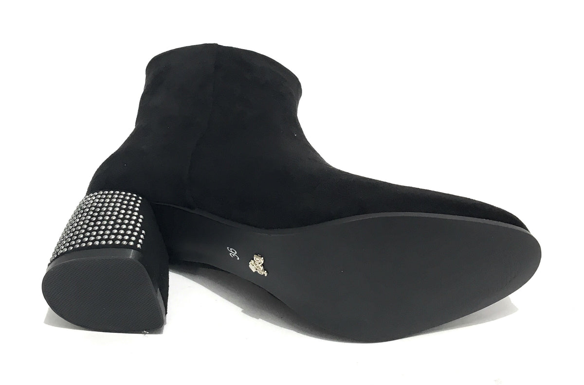 Scarpe donna ankle boot Gold&gold tc 55 in ecopelle scamosciato nero D20GG09