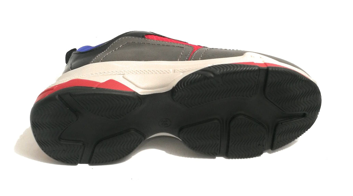SCARPE SNEAKER ZEPPA GOLD&GOLD DONNA ECOPELLE E TESSUTO GRIGIO/ROSSO/BLU D19GG10
