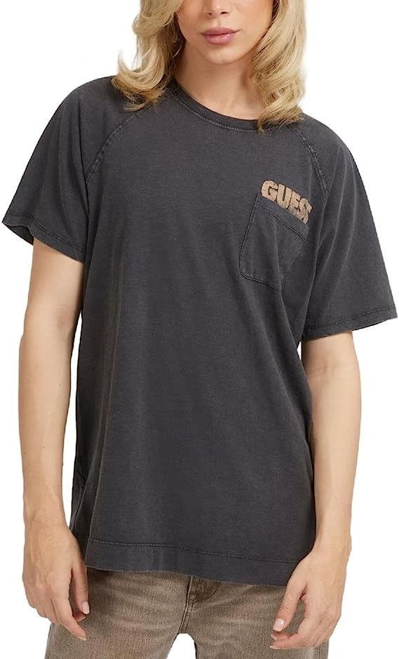 T-shirt Uomo Guess Raglan tasca frontale blu E24GU48 M3YI33K6XN4