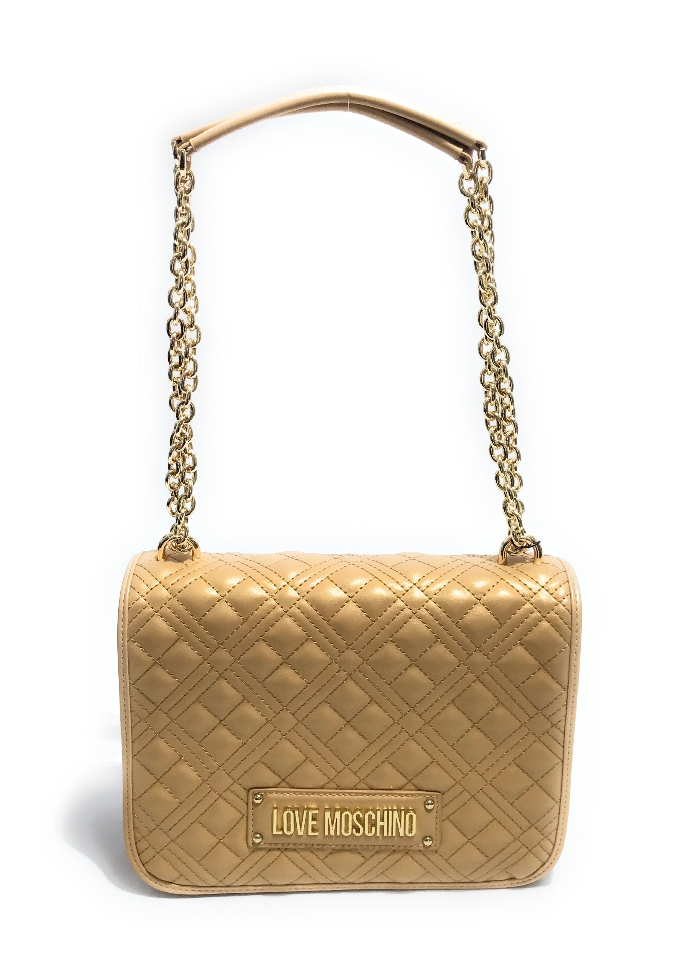 Borsa donna Love Moschino a spalla/ tracolla ecopelle trapuntata oro B24MO147 JC4000