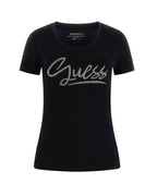 T-shirt donna Guess con strass nero ES26GU19 W6RI24J1314