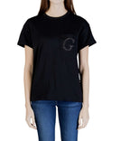 T-shirt donna Guess pocket logo strass nero ES26GU39 W6GI17K3037