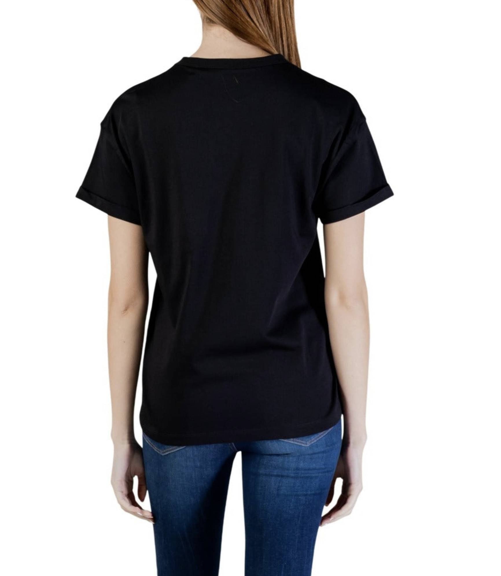 T-shirt donna Guess pocket logo strass nero ES26GU39 W6GI17K3037