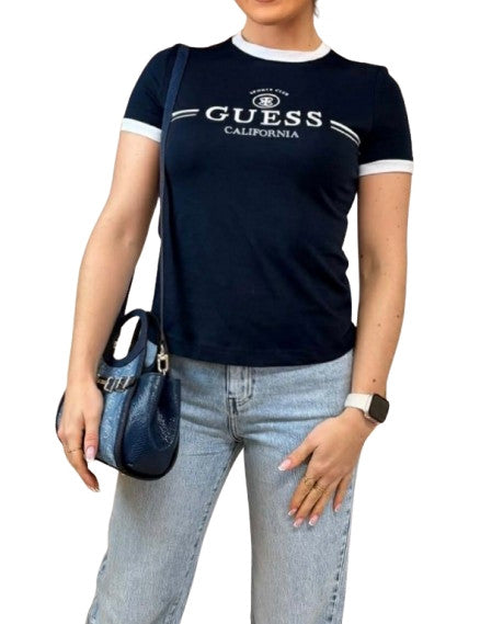 T-shirt donna Guess Mila blu navy ES26GU52 V6GI08K2975 A71W