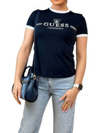 T-shirt donna Guess Mila blu navy ES26GU52 V6GI08K2975 A71W