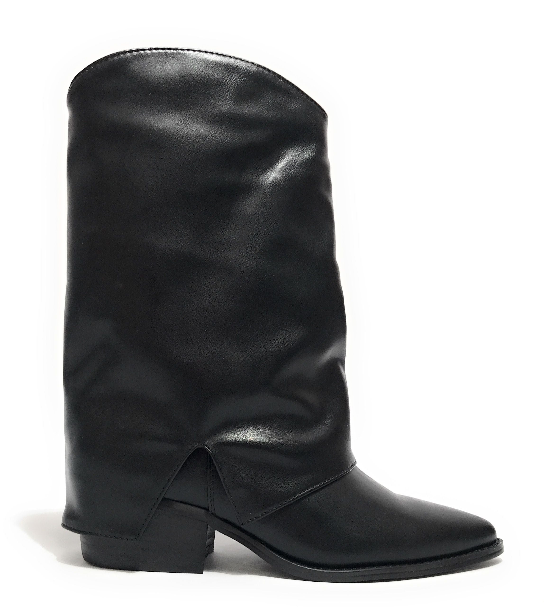 Scarpe donna Gold&gold stivale con gonna in ecopelle nero D26GG32 FD03