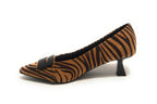 Scarpe donna décolleté Gold&gold tc 55 ecopelle animalier zebrata marrone D25GG12 GP705
