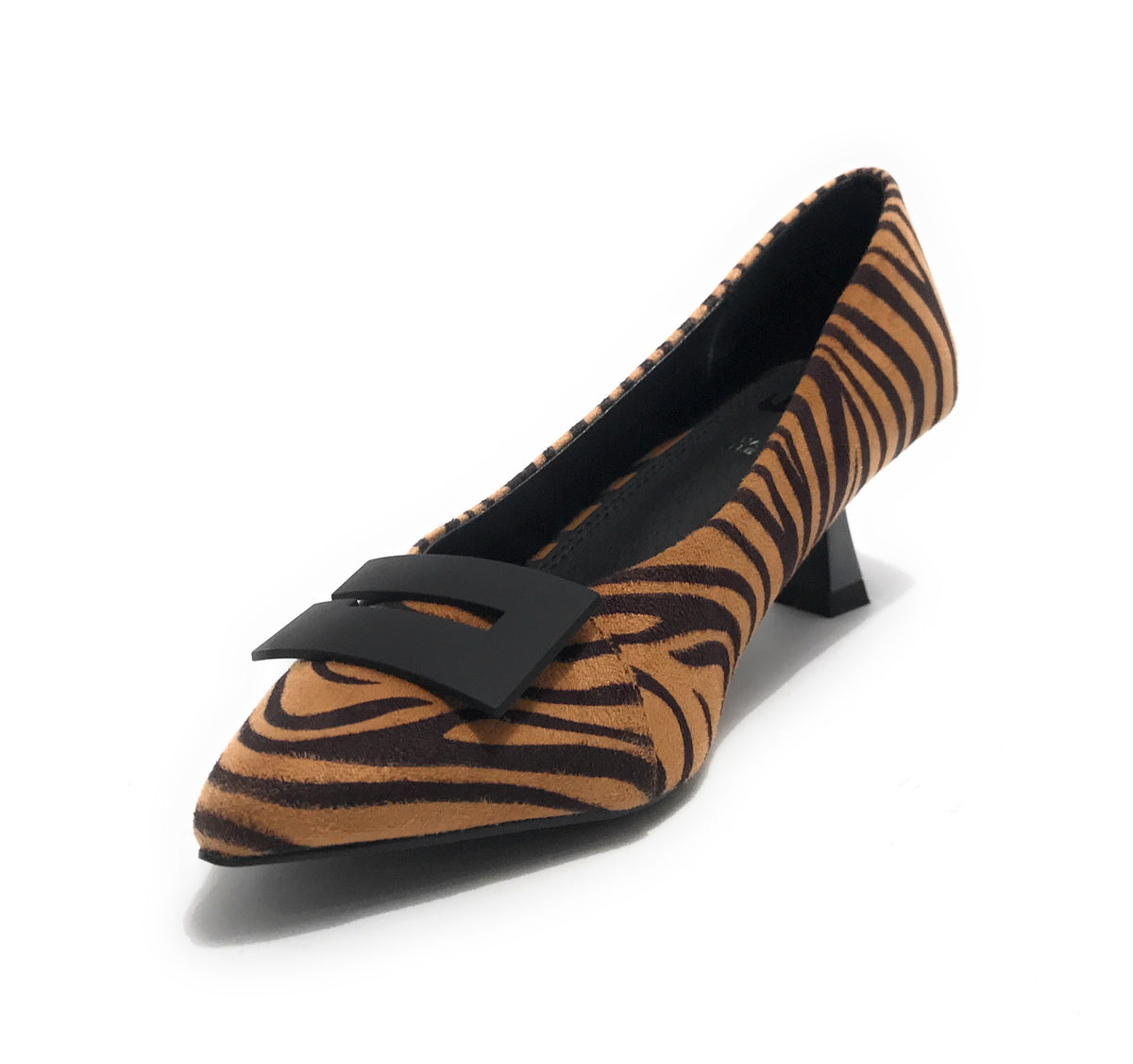 Scarpe donna décolleté Gold&gold tc 55 ecopelle animalier zebrata marrone D25GG12 GP705