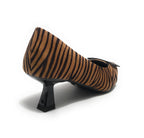 Scarpe donna décolleté Gold&gold tc 55 ecopelle animalier zebrata marrone D25GG12 GP705