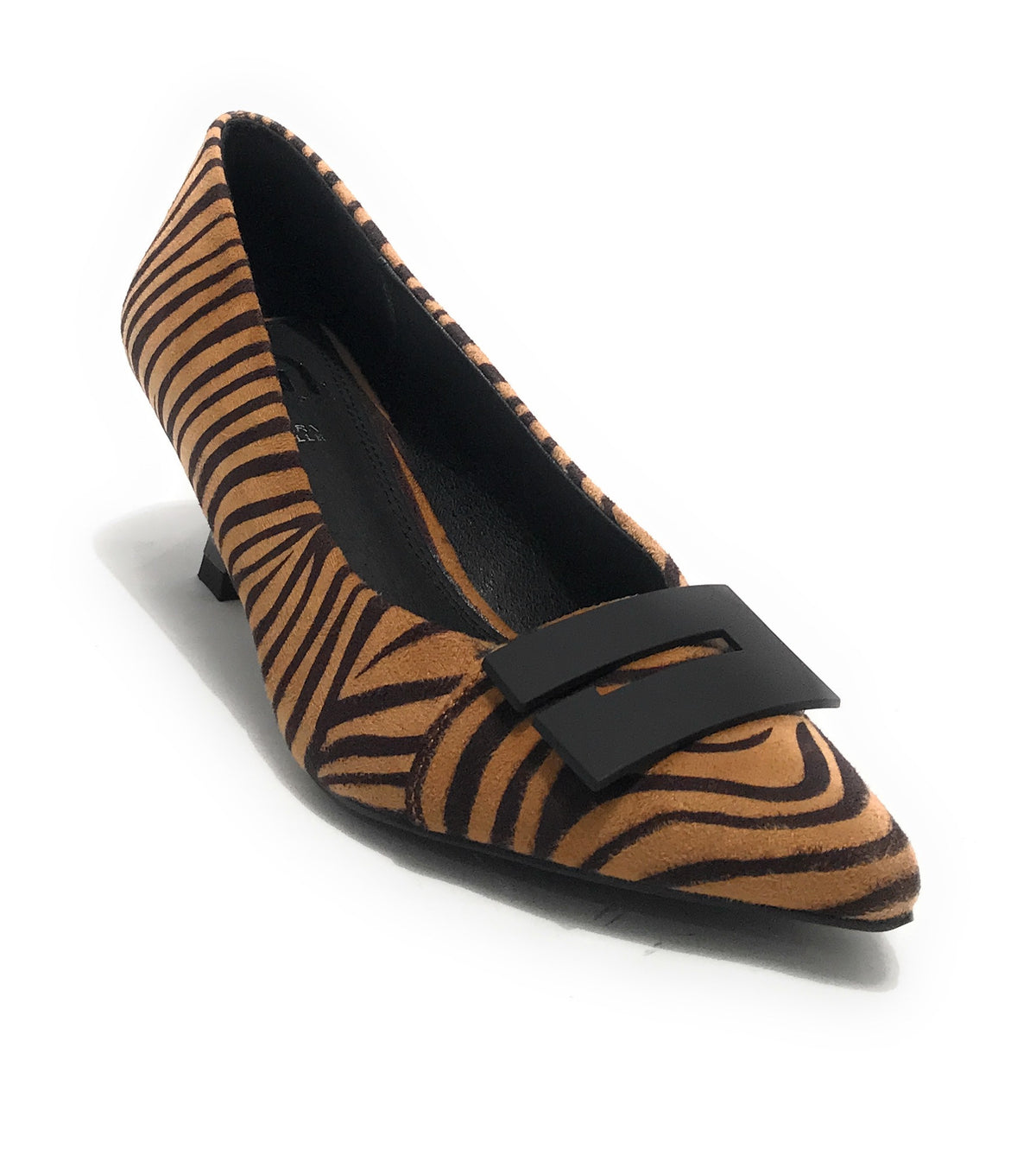 Scarpe donna décolleté Gold&gold tc 55 ecopelle animalier zebrata marrone D25GG12 GP705