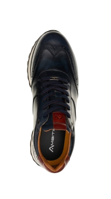 Sneaker uomo Ambitious in pelle blu navy U26AM05 13139-5909AM