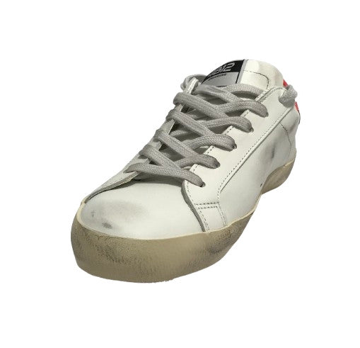Sneaker uomo 4B12 in pelle bianco/avio US25QB03 SUPRIME-U201