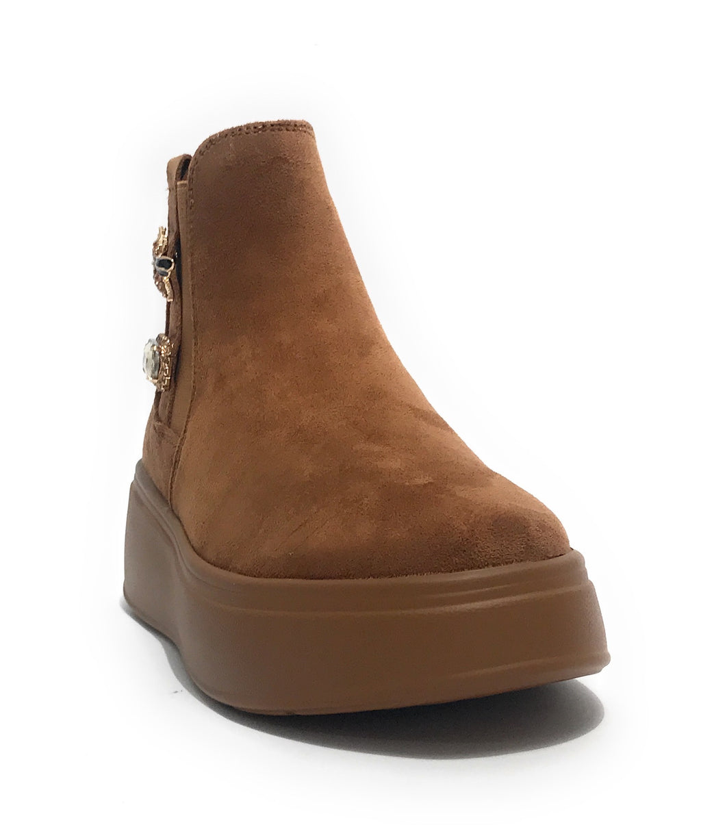 Scarpe donna Gold&gold stivaletto ecopelle scamosciata camel D26GG04 GB880