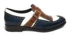 Scarpe uomo Harris fibbia lavorata a mano tricolore cacao blu U17HA137