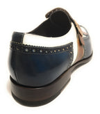 Scarpe uomo Harris fibbia lavorata a mano tricolore cacao blu U17HA137