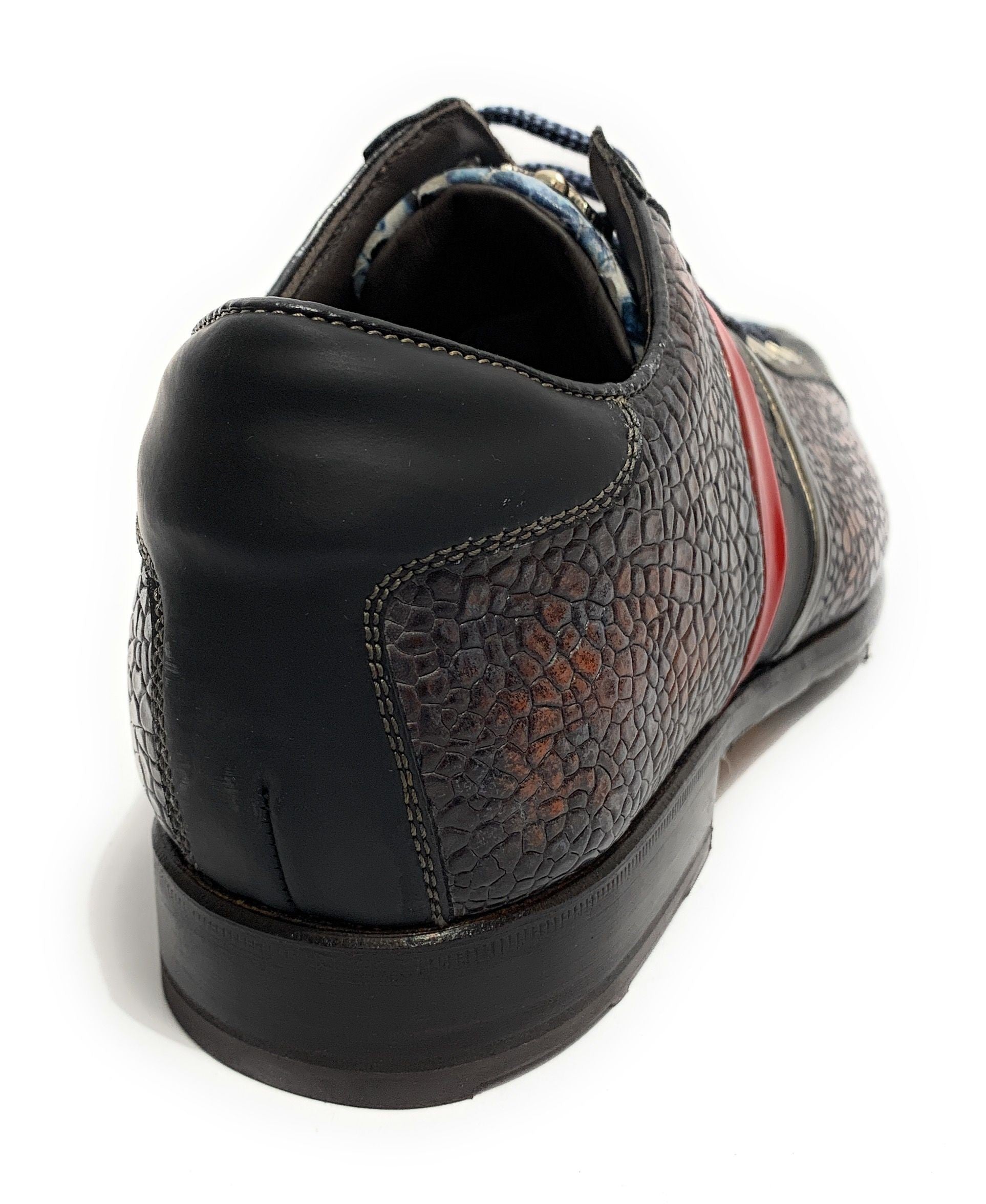 Scarpe uomo Harris fondo calcetto pelle crack piombo/ pit oceano/ arancio U17HA119