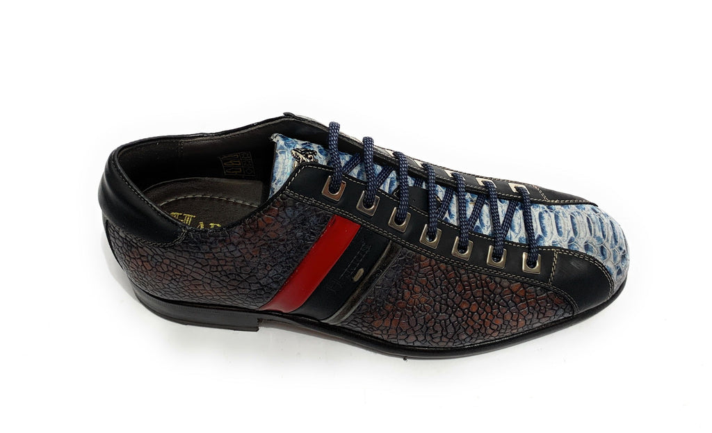 Scarpe uomo Harris fondo calcetto pelle crack piombo/ pit oceano/ arancio U17HA119