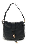 Borsa donna Fracomina a spalla hobo bag ecopelle intrecciato nero BS23FR08 FA23SB3009P411S5-053