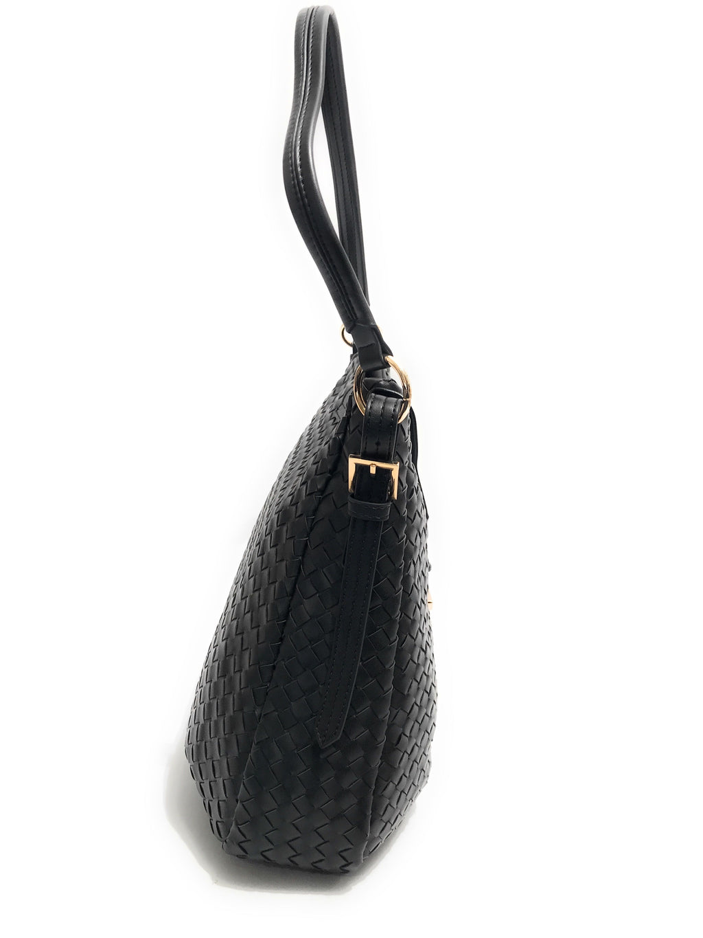 Borsa donna Fracomina a spalla hobo bag ecopelle intrecciato nero BS23FR08 FA23SB3009P411S5-053