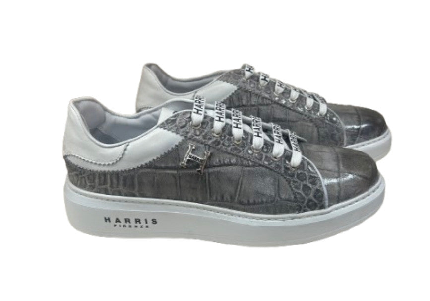 Scarpe uomo Harris Sport sneakers in pelle girigio lipsia fumé U17HA176