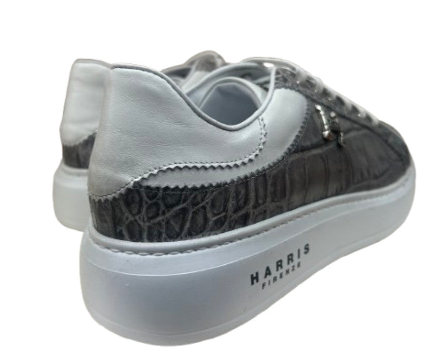 Scarpe uomo Harris Sport sneakers in pelle girigio lipsia fumé U17HA176
