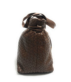 Borsa donna Fracomina a spalla shopping bag ecopelle intrecciato marrone BS23FR01 FA23SBA004P411S5-091